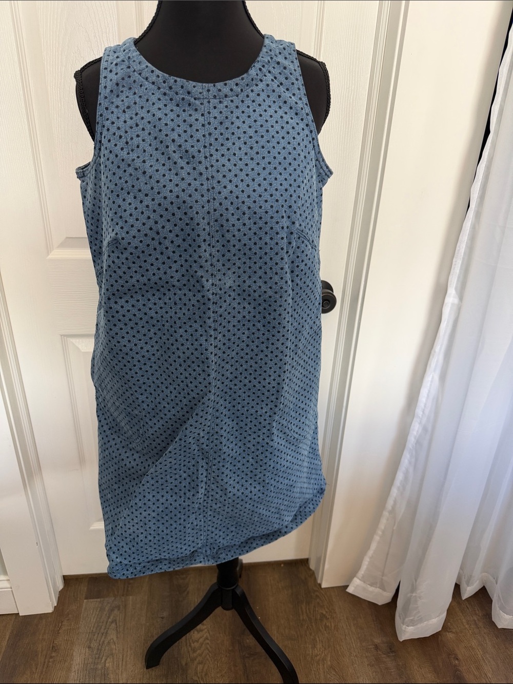 DG2 by Diane Gilman Light Blue Eyelet Shift Mini Dress